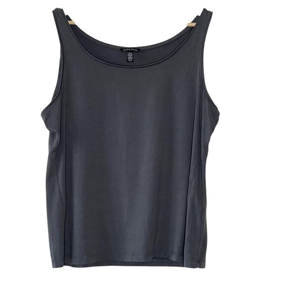 EILLEN FISHER SCOOP NECK TENSEL TANK TOP IN GRAY SIZE XL - Picture 1 of 5